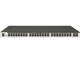 48 個 1GE Base-T 端口，4 個 10GE SFP+端口，三層以太網交換機